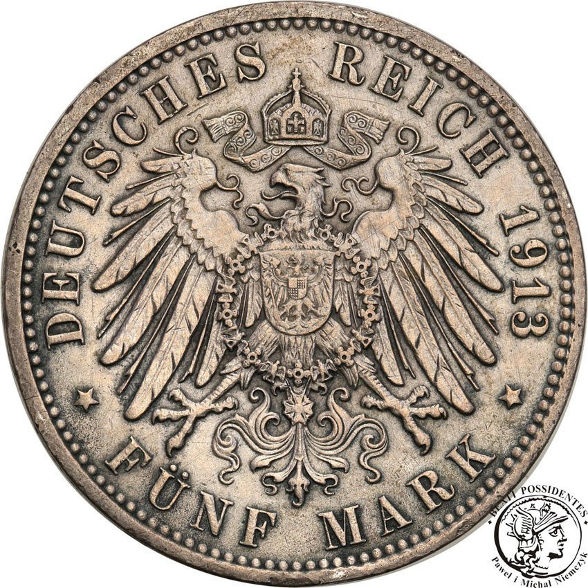 Niemcy, Hamburg. 5 marek 1913 J